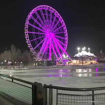 Montreal Observation Wheel/La Grande Roue glows purple