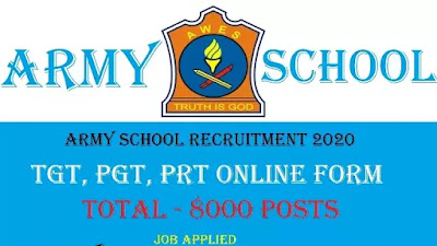 Army School AWES TGT PGT PRT Online Form 2020