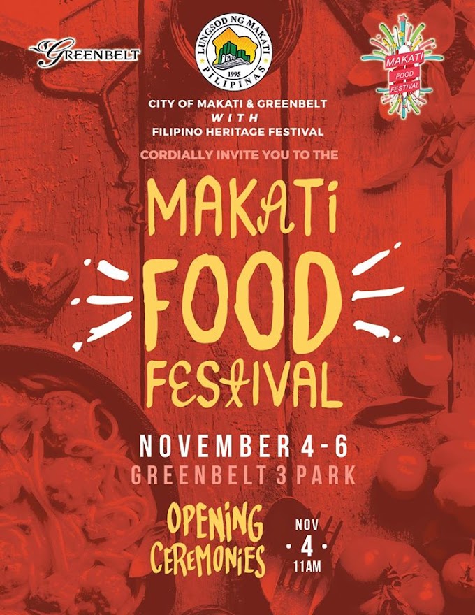 Makati Food Festival 2016 starts this Nov 4-6, 2016 at Greenbelt 3 Park, Makati City