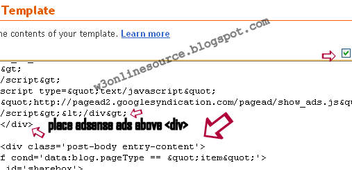 how to show adsense ads below post title in blogspot blogger.