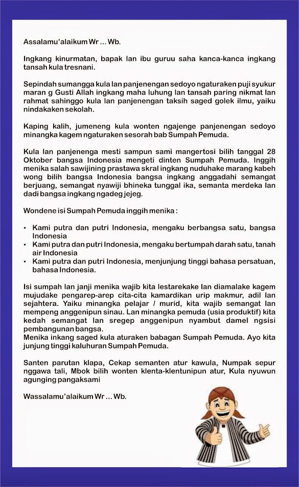 Contoh Pidato Bahasa Jawa Singkat Lucu