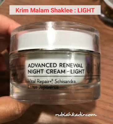 Krim Malam Shaklee : Jenis Light