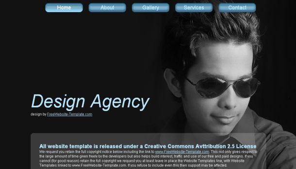 Portfolio Black Blue Website Template