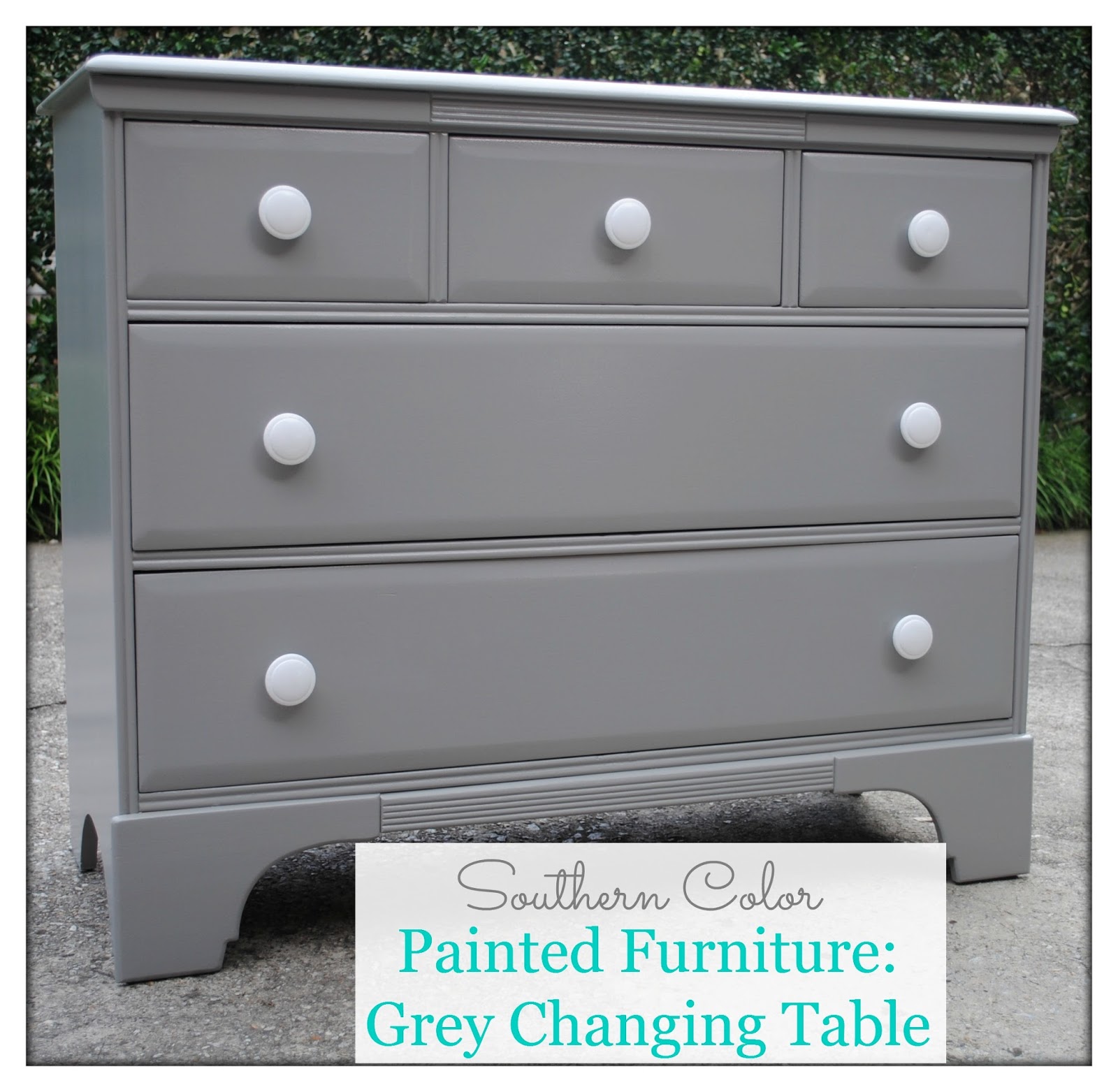 Southern Color: Painted Furniture: Grey Changing Table