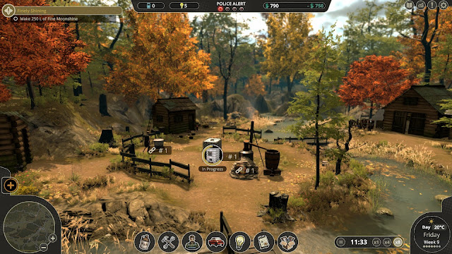 Screenshot of main screen in Moonshine Inc.