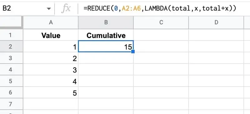 مثال على دالة Reduce