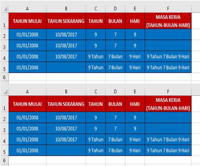 Cara Menghitung Masa Kerja Dengan Microsoft Excel