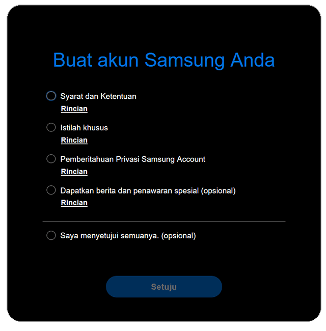 Cara Membuat Akun Samsung