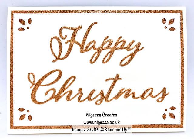 Sparkly Christmas Card Using Merry Christmas Thinlits Dies Nigezza Creates