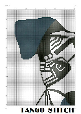 Cute abstract dog cross stitch pattern - Tango Stitch