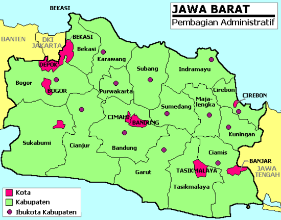 Daftar Kabupaten dan Kota  di Provinsi  Jawa  Barat  Tentang 