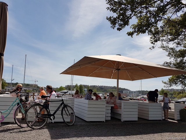 outdoor seating at Ekorren Restaurang and Cafe. Djurgarden