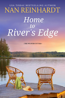 book cover of small town romance novel Home to River's Edge by Nan Reinhardt