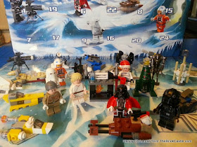 The LEGO Star Wars Advent Calendar Day 24 complete scene with backdrop