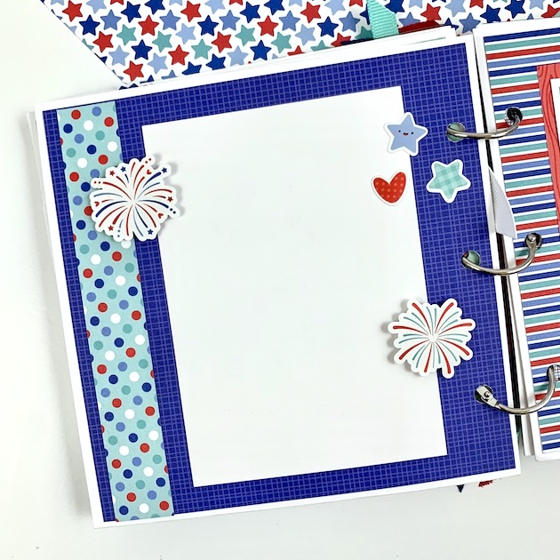 July 4th Patriotic Scrapbook page for holiday photos