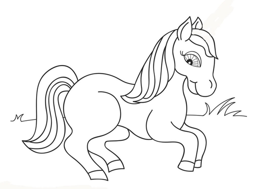 Gambar Animasi Kuda Untuk Mewarnai