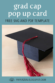 Grad Cap Pop Up Card - Free SVG and PDF Template