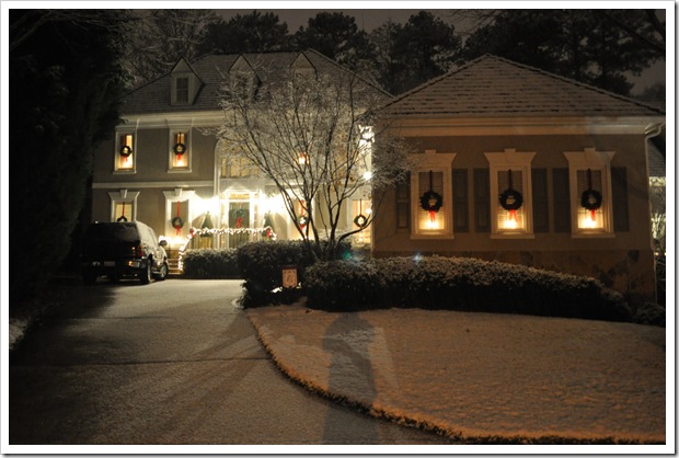 Lit house