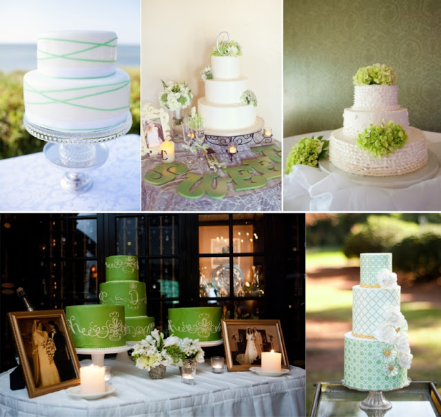 Bolo de casamento verde