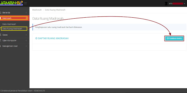 Cara Menginput Data Ruang Ujian UAMBN-BK
