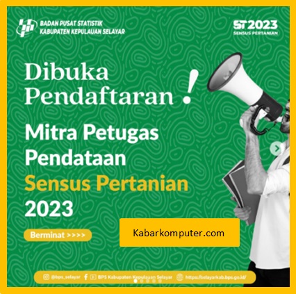 Pendaftaran Mitra Petugas Pendataan Sensus Pertanian BPS Selayar 2023