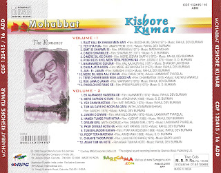 Mohabbat - The Romance - Kishore Kumar - [WAV - 1999] - (2CD SET) - {Rpg - CDF 132415/16} ~ Dreamchild9999