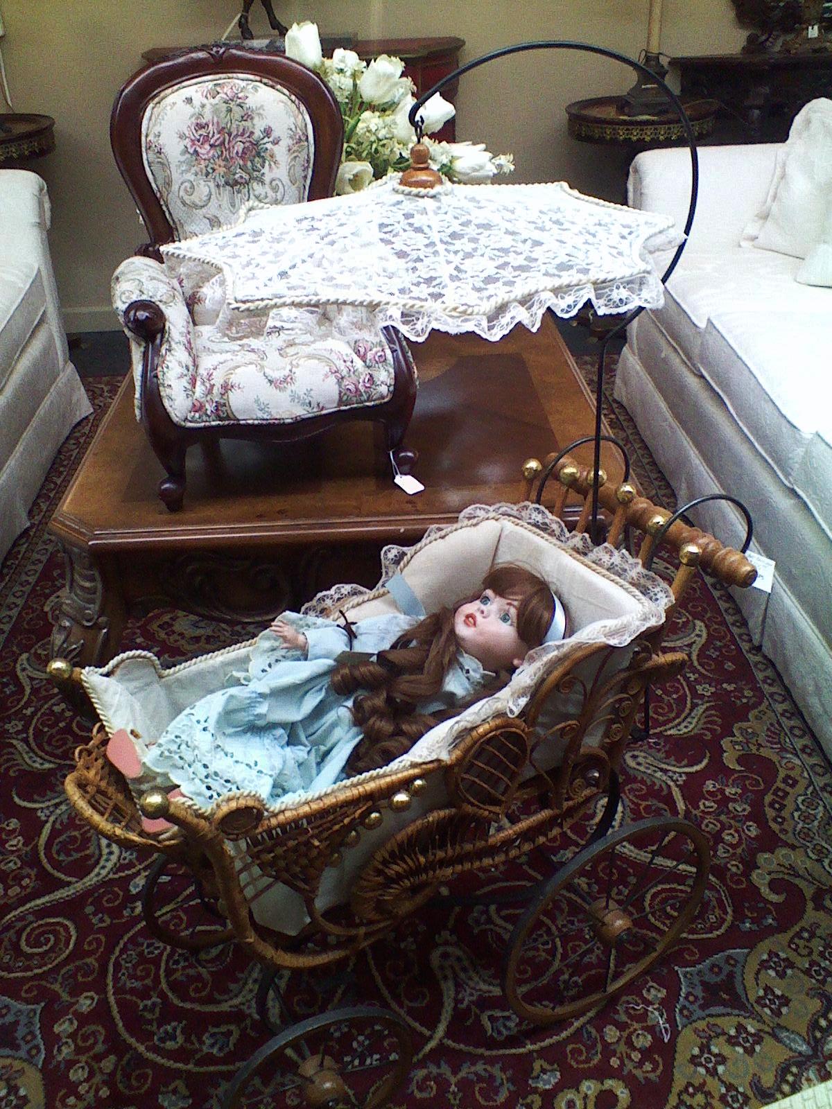 This antique Victorian pram!! Gorgeous! Reminded me of Samantha.