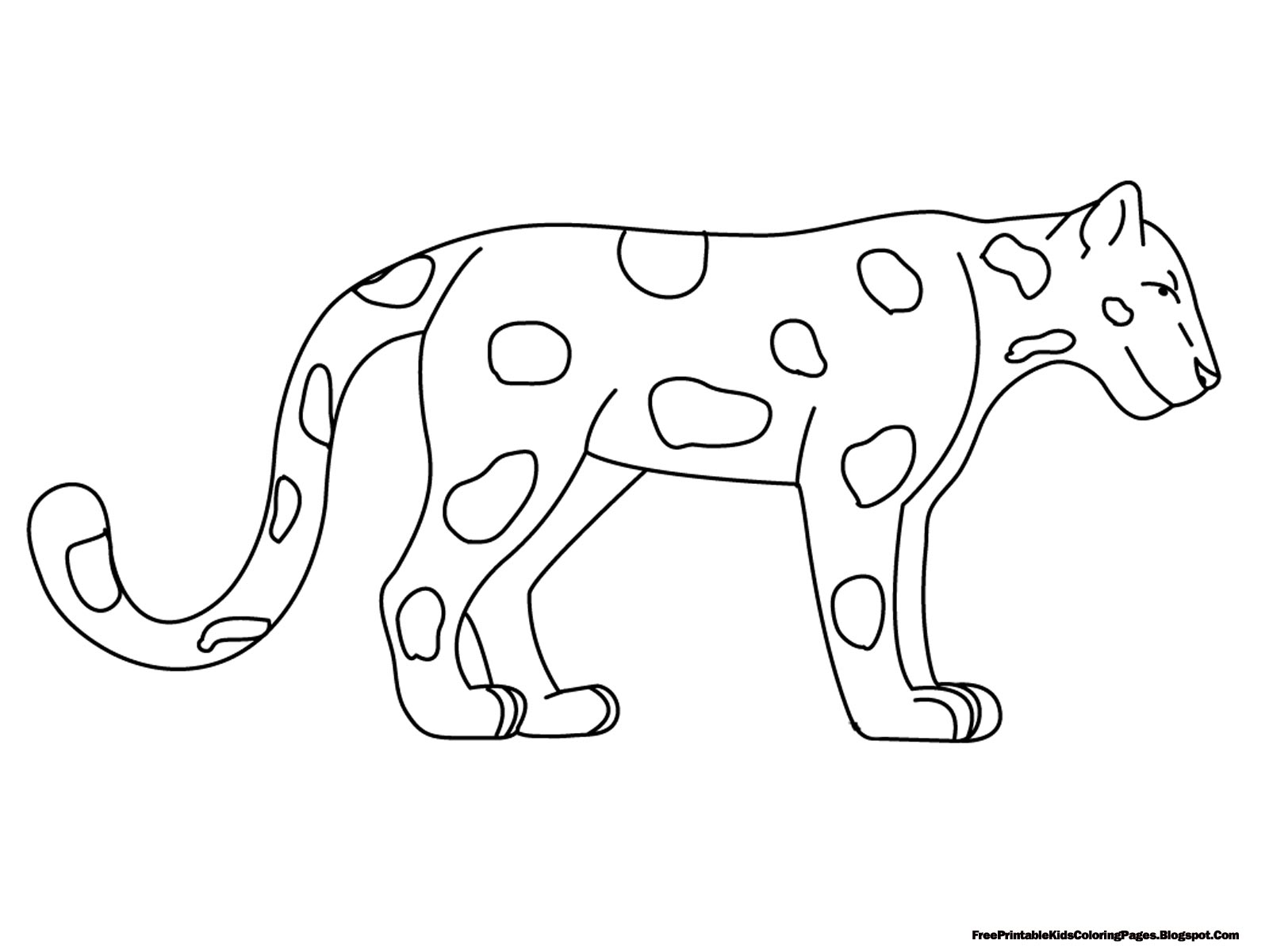 Standing Jaguar Free Printable Kids Coloring Pages
