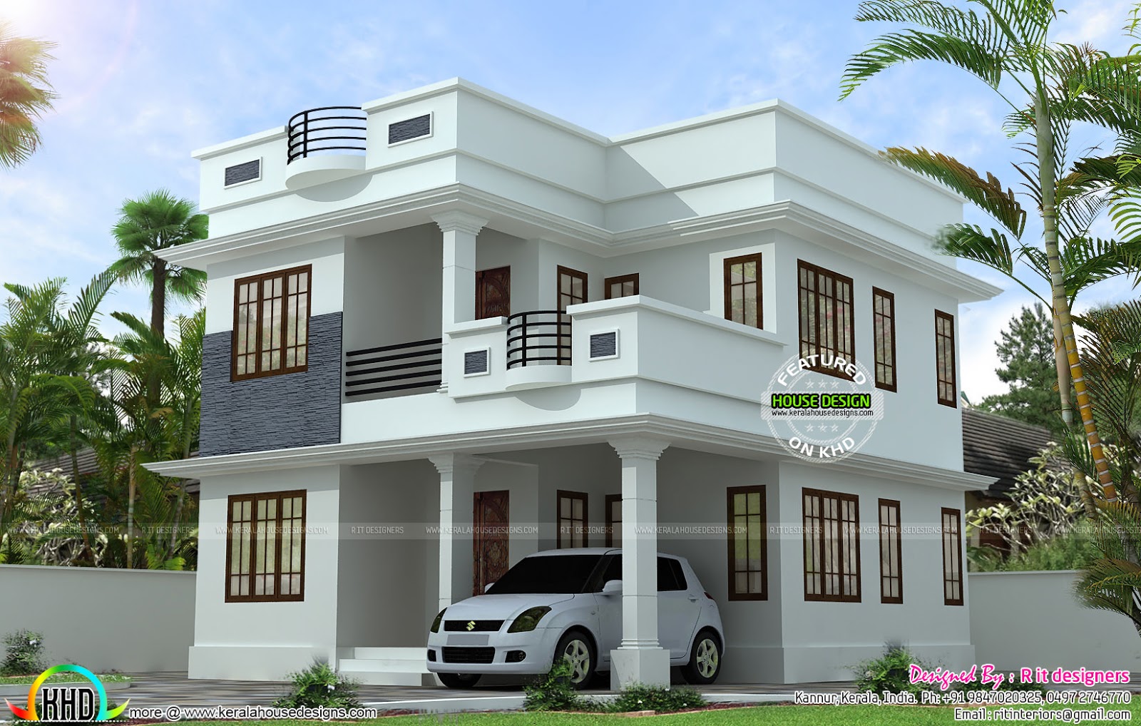 Neat and simple  small house  plan  Kerala home  design and 