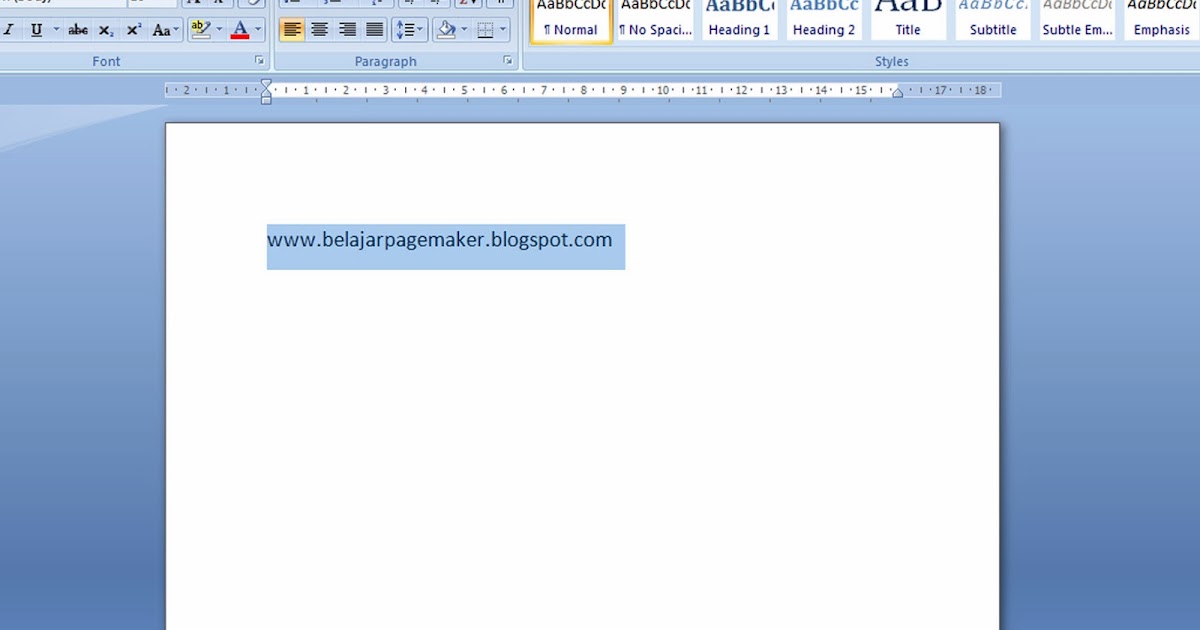 Belajar Pagemaker: Ms word 2007