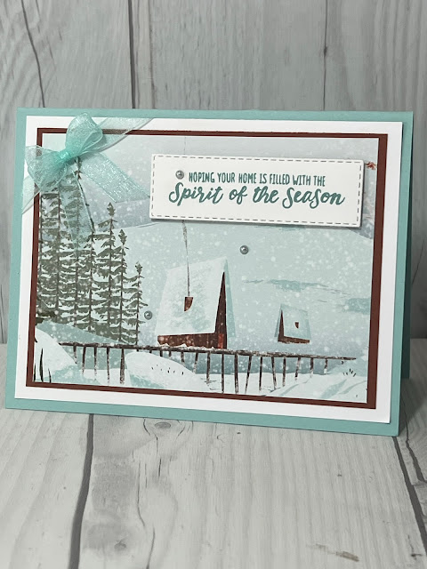 Holiday greeting card using One Horse Open Sleigh Designer Series from Stampin' Up!