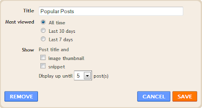 Popular Post Widget In Blogger