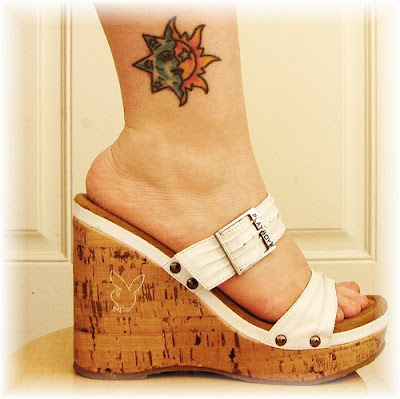 Flower ankle tattoos design for women