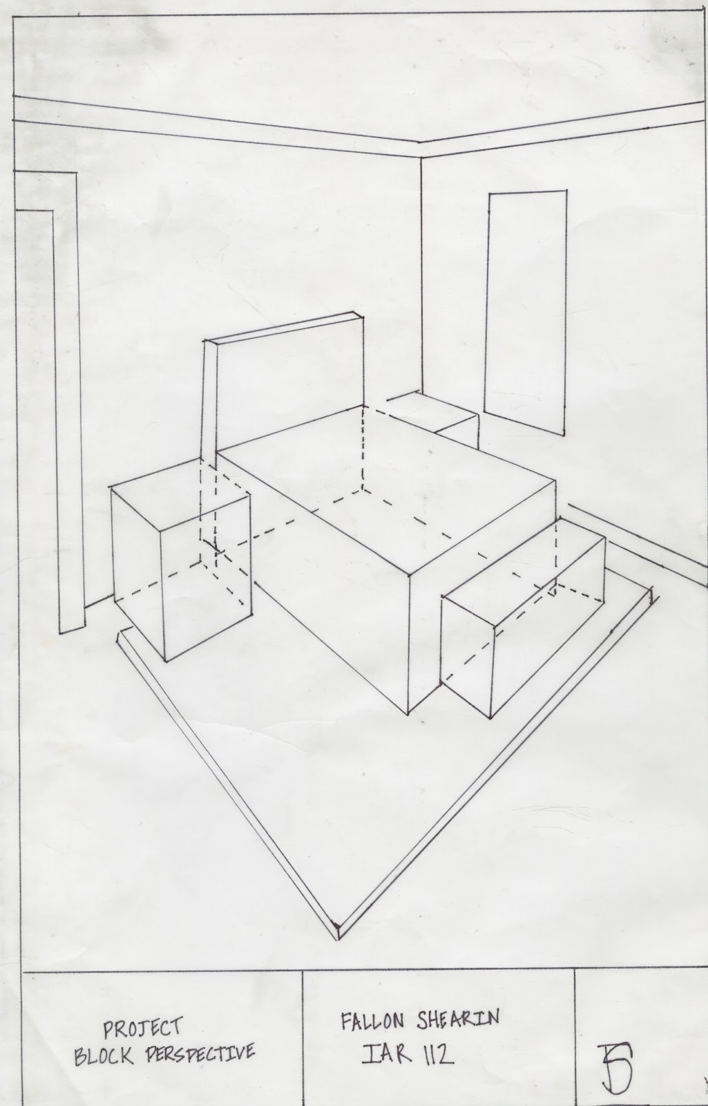 Fallon Shearin Design Project2 2  Bedroom  in Block Drawing  