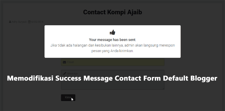 Memodifikasi Success Message Contact Form Default Blogger