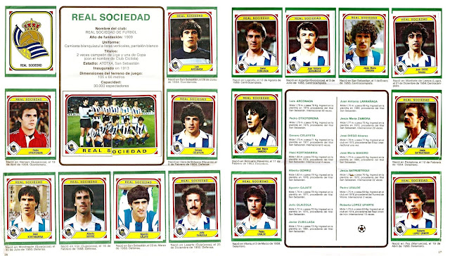 Álbum FUTBOL 84. Temporada 1983-83. Liga de 1ª y 2ª División, España. Editorial Panini. REAL SOCIEDAD DE FÚTBOL DE SAN SEBASTIÁN. Escudo, ARCONADA, ZUBILLAGA, LARRAÑAGA, ZAMORA, DIEGO. OTXOTORENA, Equipo, CELAYETA, BAKERO, SATRÚSTEGUI. KORTABARRÍA, GÓRRIZ, GAJATE, OLAIZOLA, URALDE, LÓPEZ UFARTE.