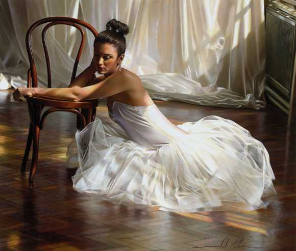 rob hefferan pinturas hiper realistas mulheres dançarinas bailarinas vestidos tutu