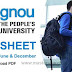 IGNOU Date Sheet Dec 2017- BDP, BA, BSC, MA, MCOM, MBA, MCA