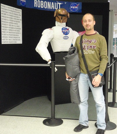 Eu e o Robonaut em Houston