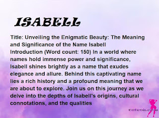 meaning of the name "ISABELL"