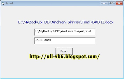 Memisahkan Nama File dan Path File | VB6