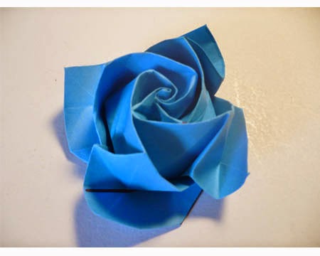  Cara Membuat Origami Bunga Mawar  Biru Tutorial Kerajinan 