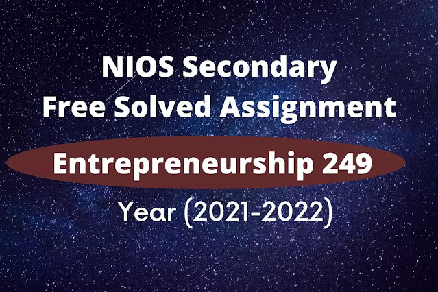 entrepreneurship 249 solved assignment 2021 - 22