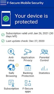 تطبيق انتي فيروس للموبايل F-Secure Mobile Security