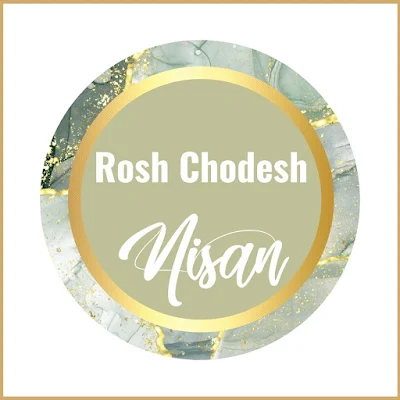 Rosh Chodesh Nisan Cards - Greetings Wishes And Messages - 10 Free Printable Label Stickers - Marble Glitter Theme