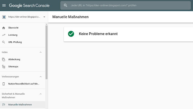 Information zu manuellen Maßnahmen in der Google Search Console