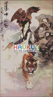 Download cross stitch scheme R126 "Cross Tiger Goddess" Haukun