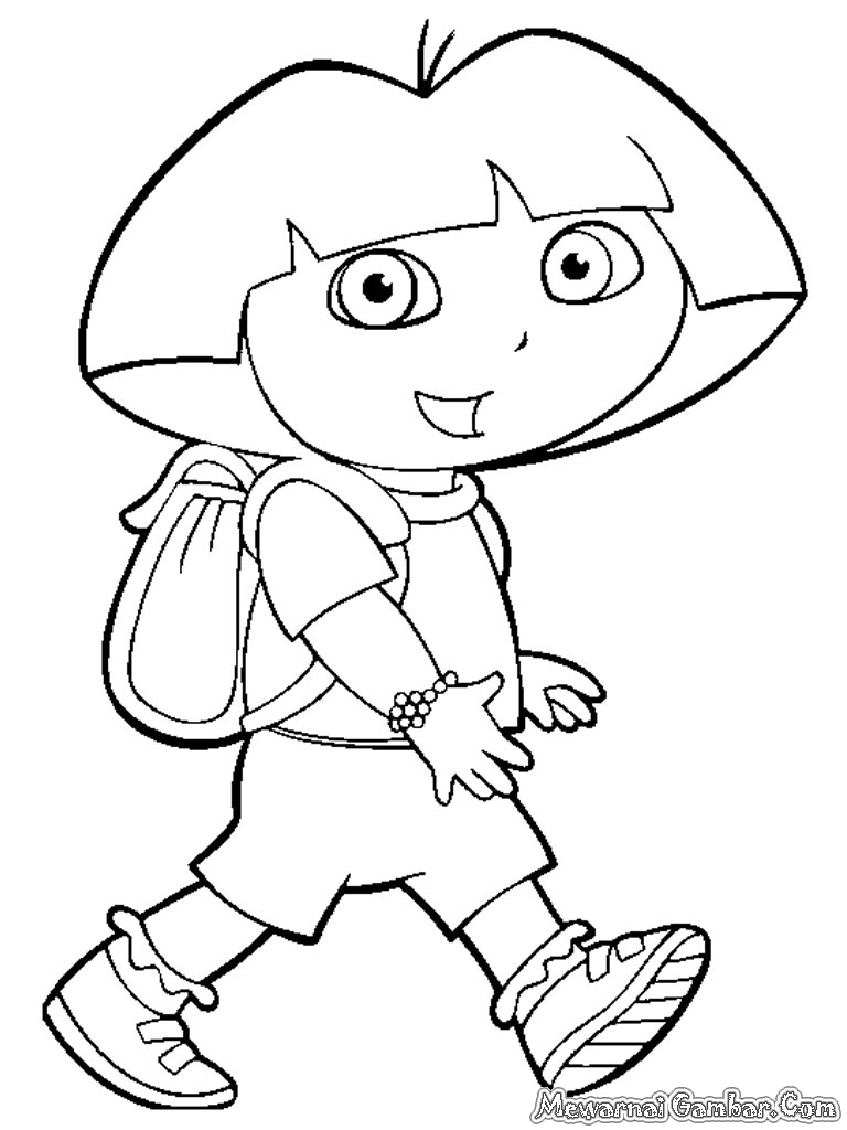 Mewarnai Dora  The Explorer Mewarnai Gambar