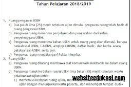 Tata Tertib Pengawas USBN Tahun 2019