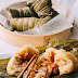 Bánh zongzi - Xôi gói lá dong nhân thịt chiên, lạp xưởng, trứng muối